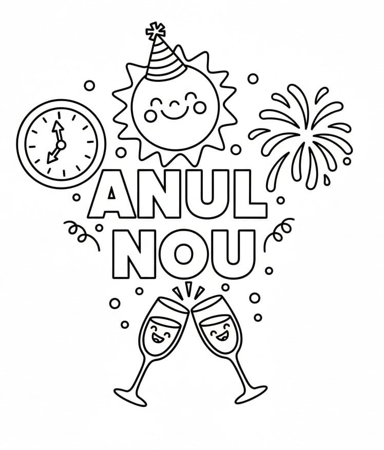 Fise de colorat cu Anul Nou de colorat p24