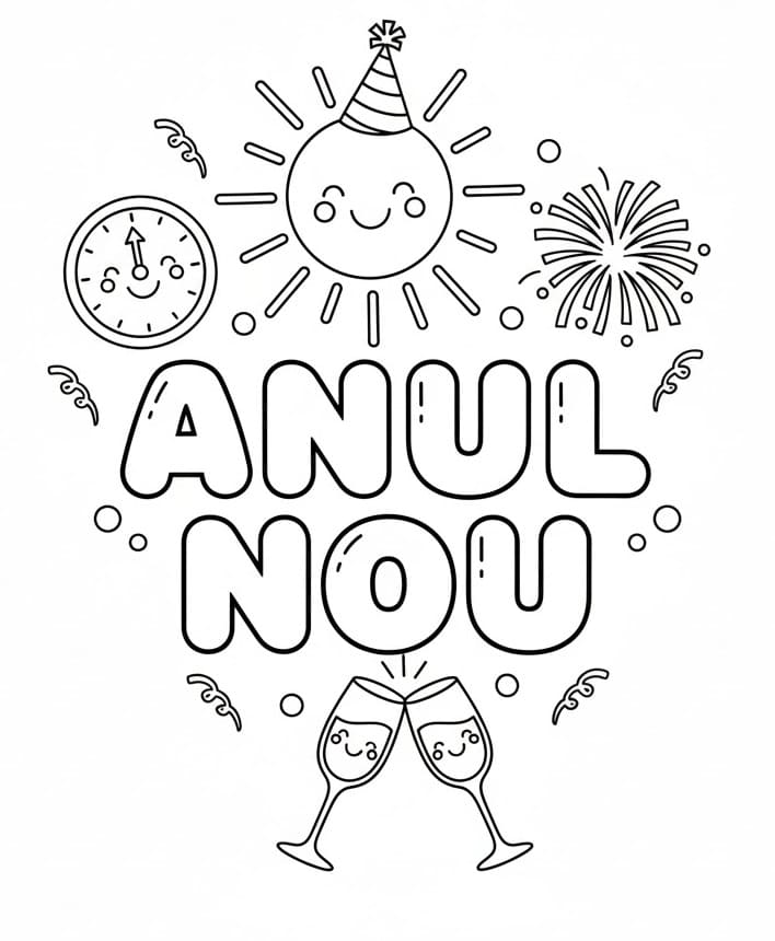 Fise de colorat cu Anul Nou de colorat p27
