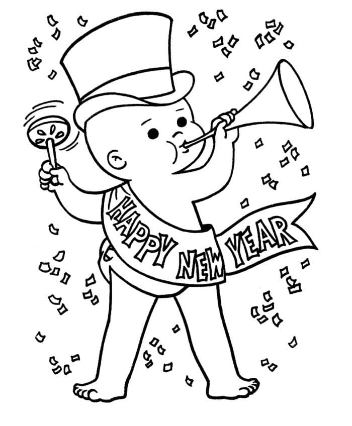 Fise de colorat cu Anul Nou de colorat p29