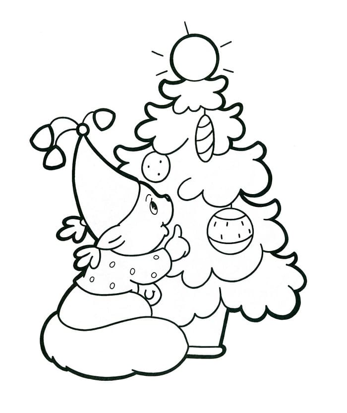 Fise de colorat cu Anul Nou de colorat p31