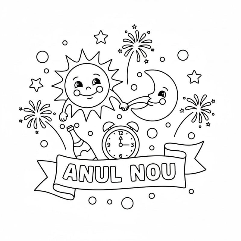 Fise de colorat cu Anul Nou de colorat p34