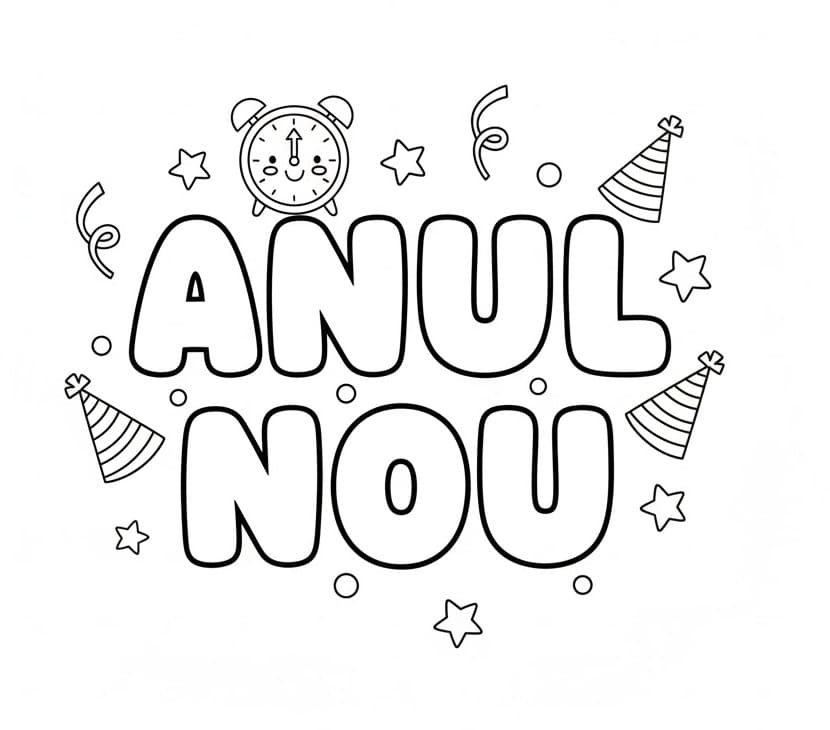 Fise de colorat cu Anul Nou de colorat p35