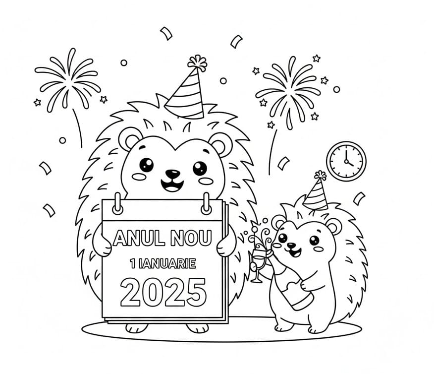 Fise de colorat cu Anul Nou de colorat p36