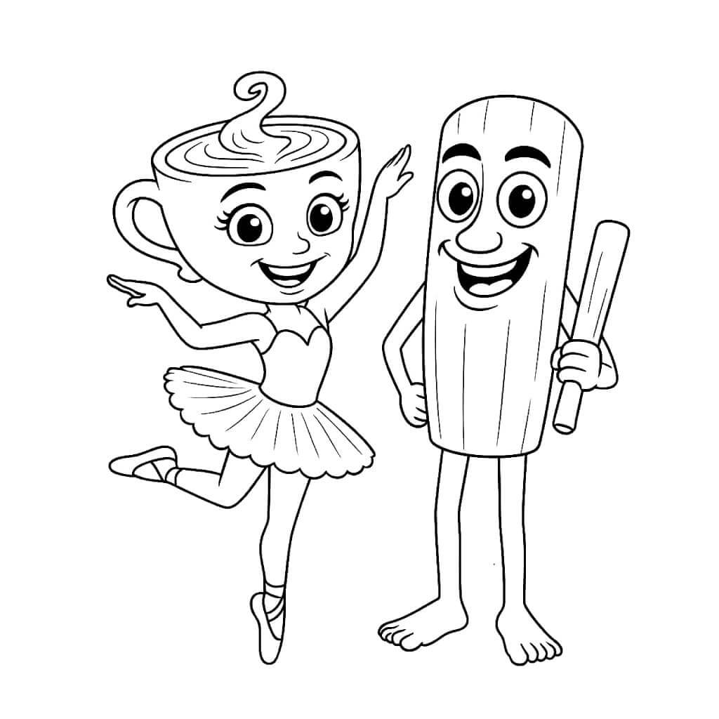 Fise de colorat cu Balerină Cappuccina Desen Animat