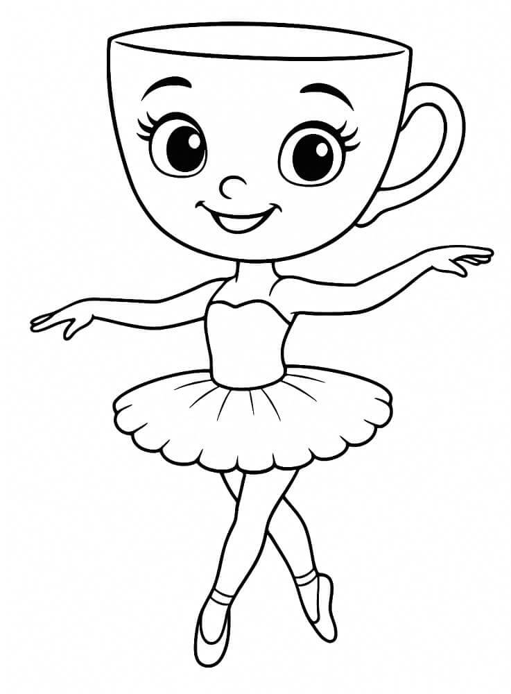 Fise de colorat cu Balerină Cappuccina Gratis