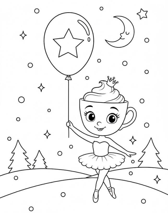 Planse de colorat cu Ballerina Cappuccina