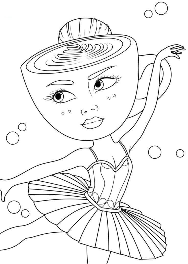 Fise de colorat cu Balerină Cappuccina de Bază