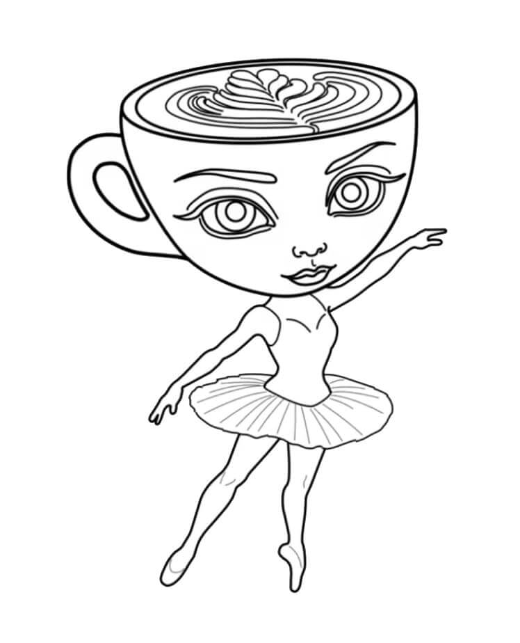 Fise de colorat cu Balerină Cappuccina de Colorat