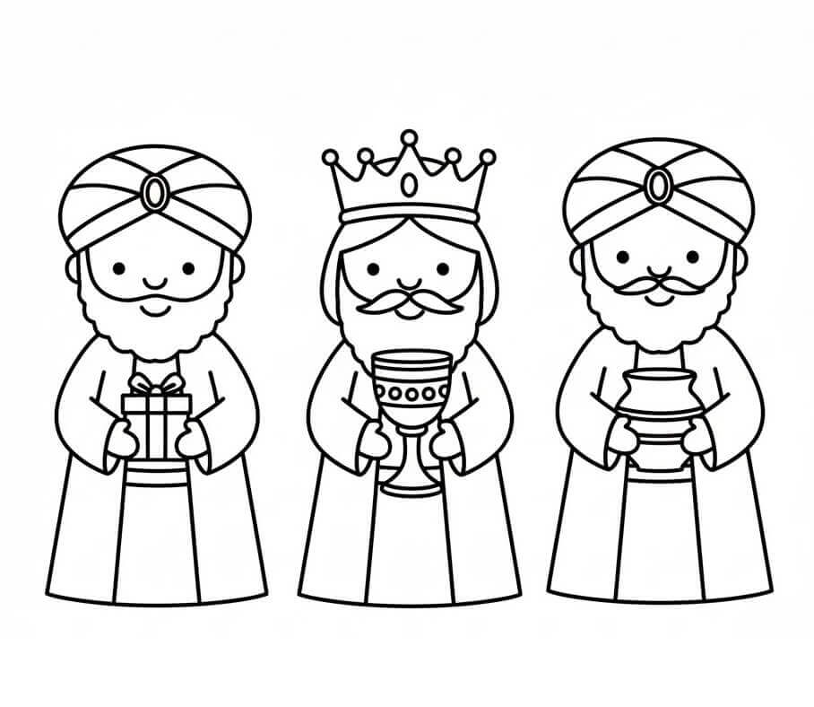 Fise de colorat cu Craciun Cei Trei Magi de colorat p06