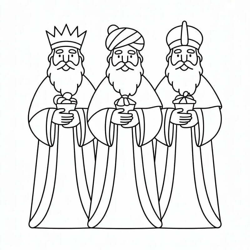 Fise de colorat cu Craciun Cei Trei Magi de colorat p07