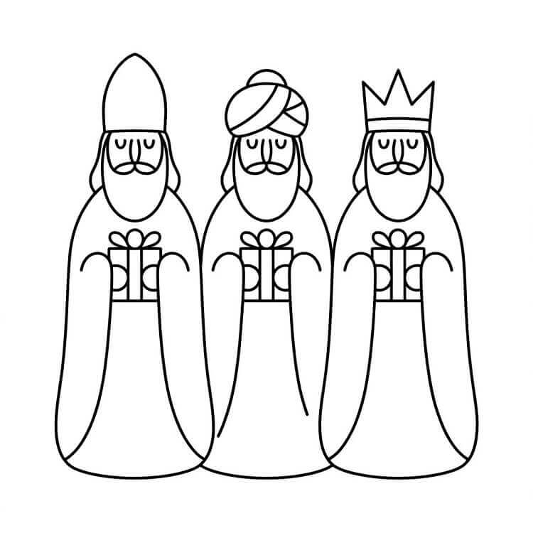 Fise de colorat cu Craciun Cei Trei Magi de colorat p08
