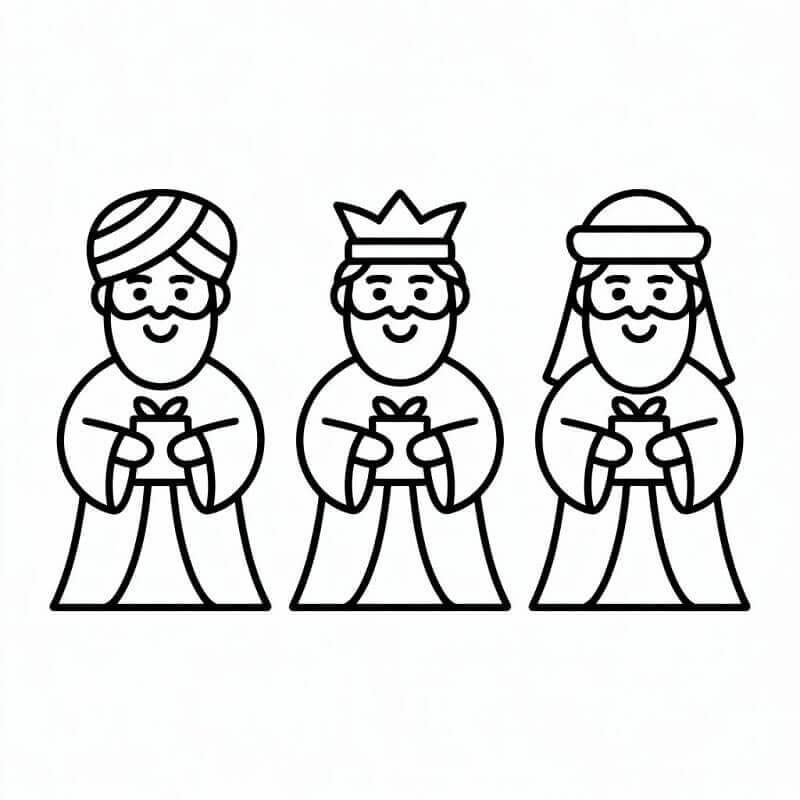 Fise de colorat cu Craciun Cei Trei Magi de colorat p09