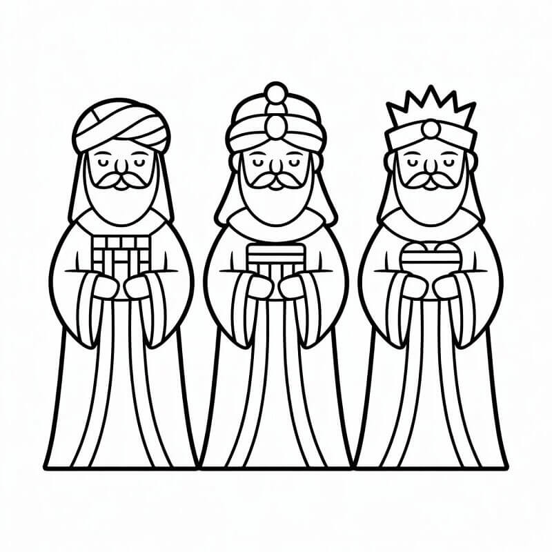 Fise de colorat cu Craciun Cei Trei Magi de colorat p10