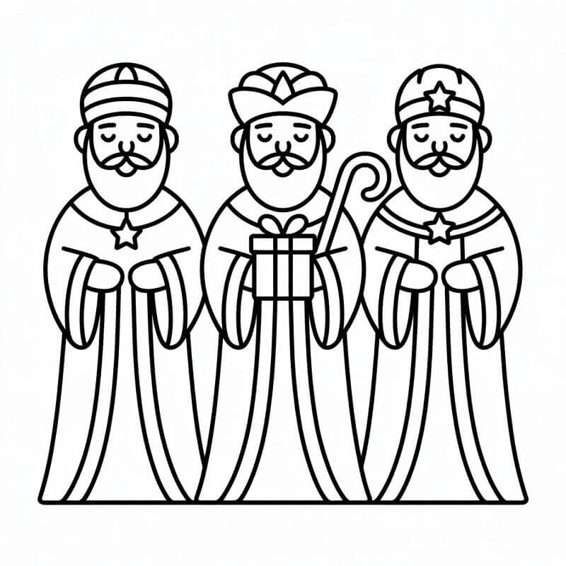 Fise de colorat cu Craciun Cei Trei Magi de colorat p12