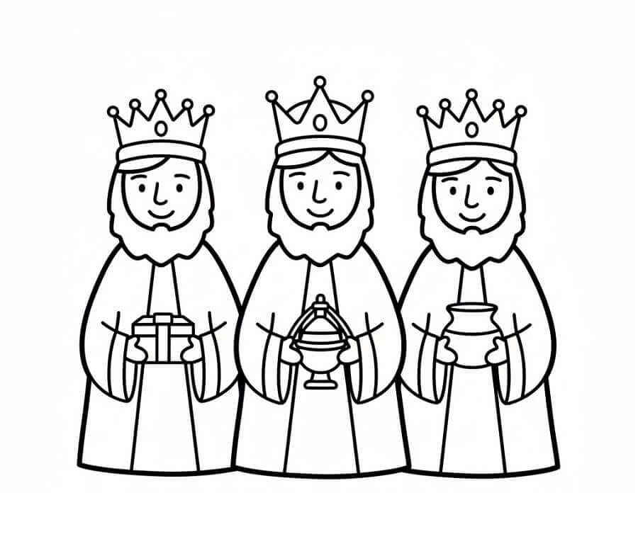 Fise de colorat cu Craciun Cei Trei Magi de colorat p24