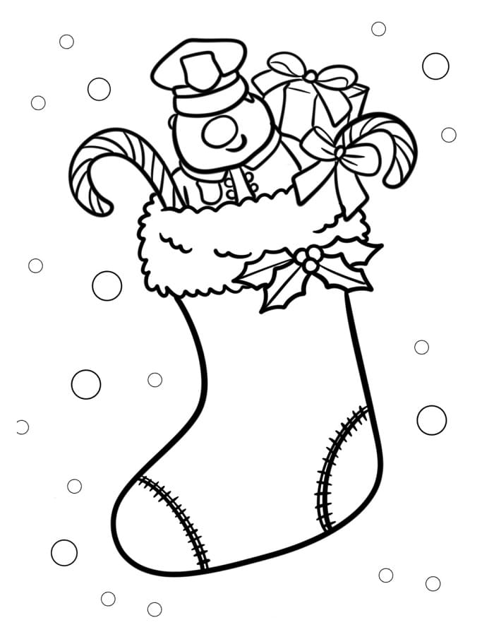 Fise de colorat cu Craciun Ciorapi de colorat p07