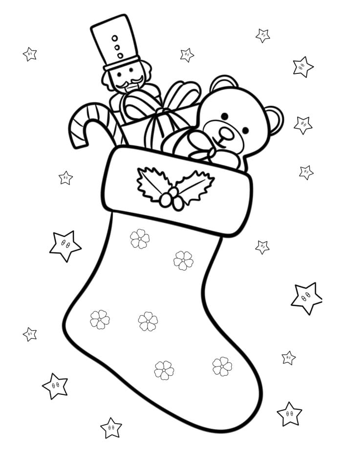 Fise de colorat cu Craciun Ciorapi de colorat p18