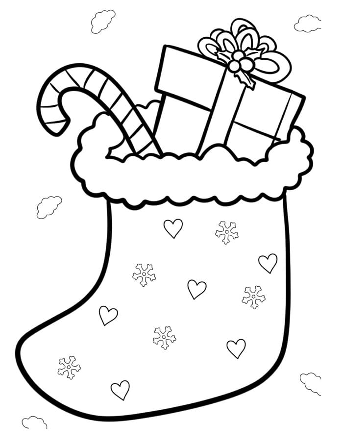 Fise de colorat cu Craciun Ciorapi de colorat p19