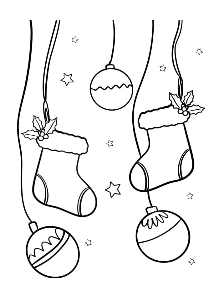 Fise de colorat cu Craciun Ciorapi de colorat p20