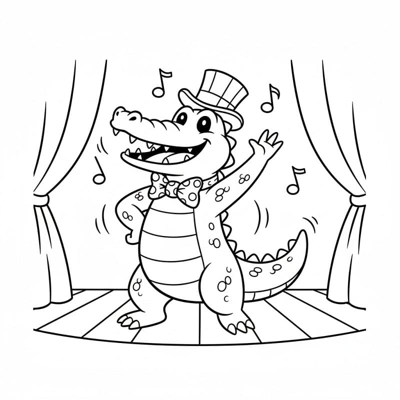 Fise de colorat cu Crocodili de colorat p04