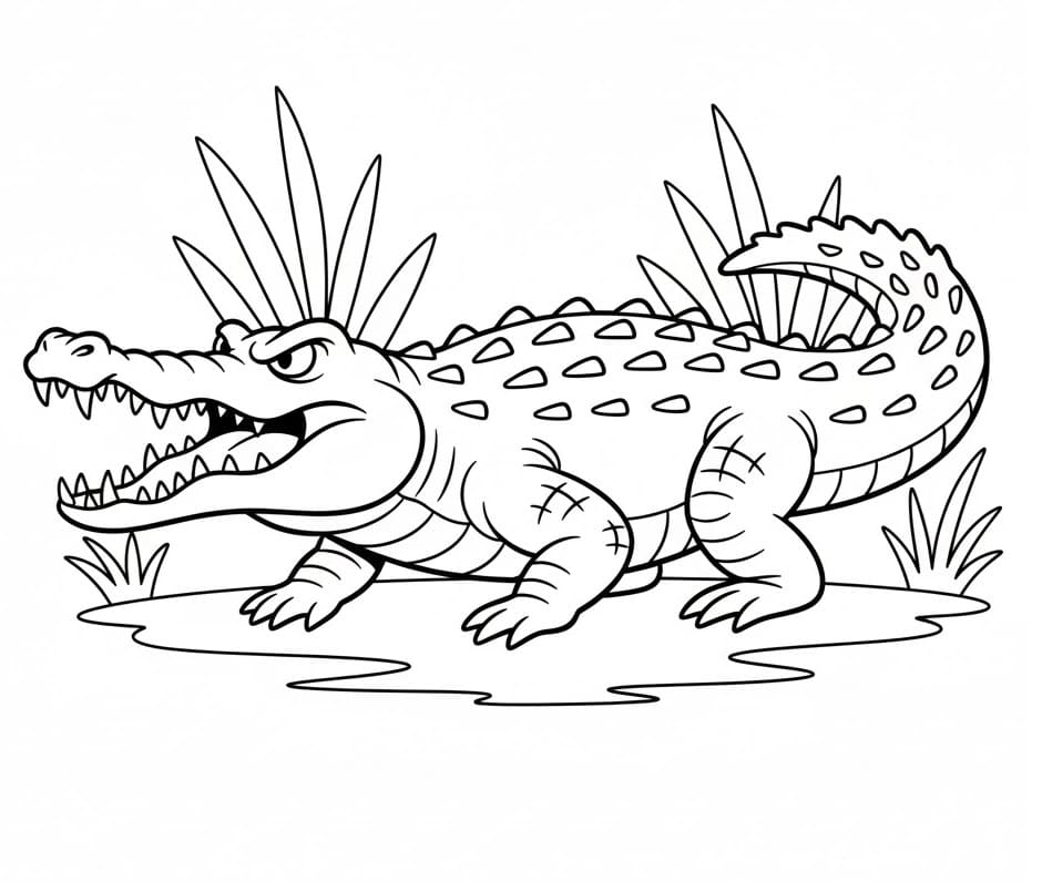 Planse de colorat cu Crocodili