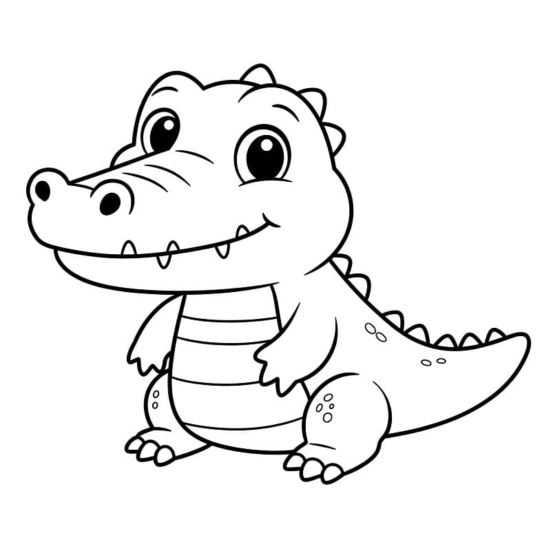 Fise de colorat cu Crocodili de colorat p08