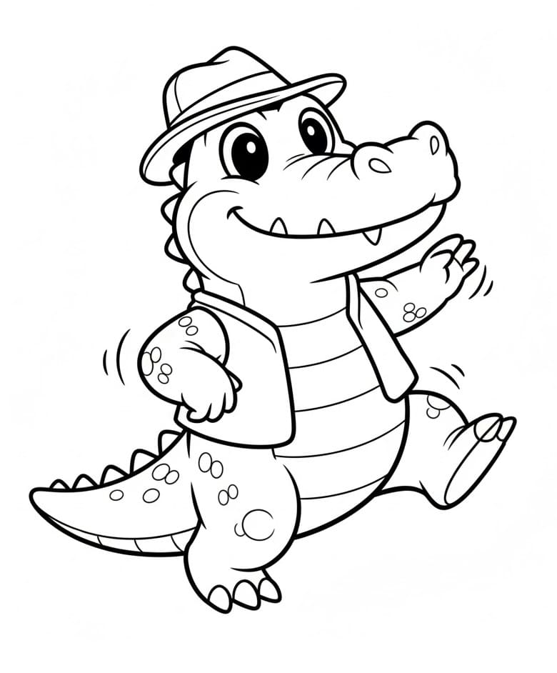 Fise de colorat cu Crocodili de colorat p10