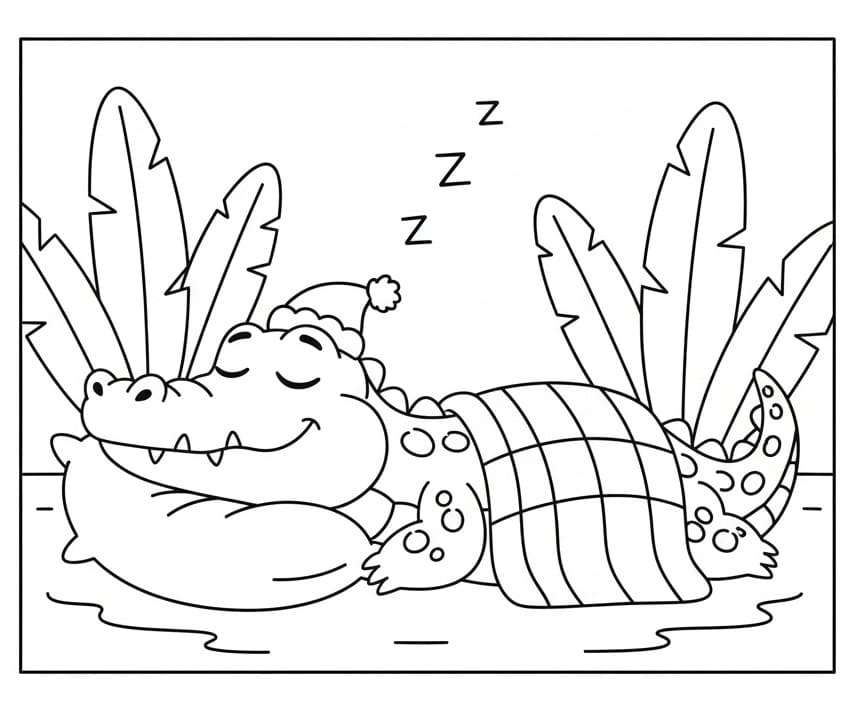 Fise de colorat cu Crocodili de colorat p11