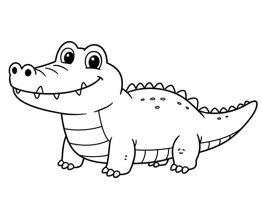 Fise de colorat cu Crocodili de colorat p21