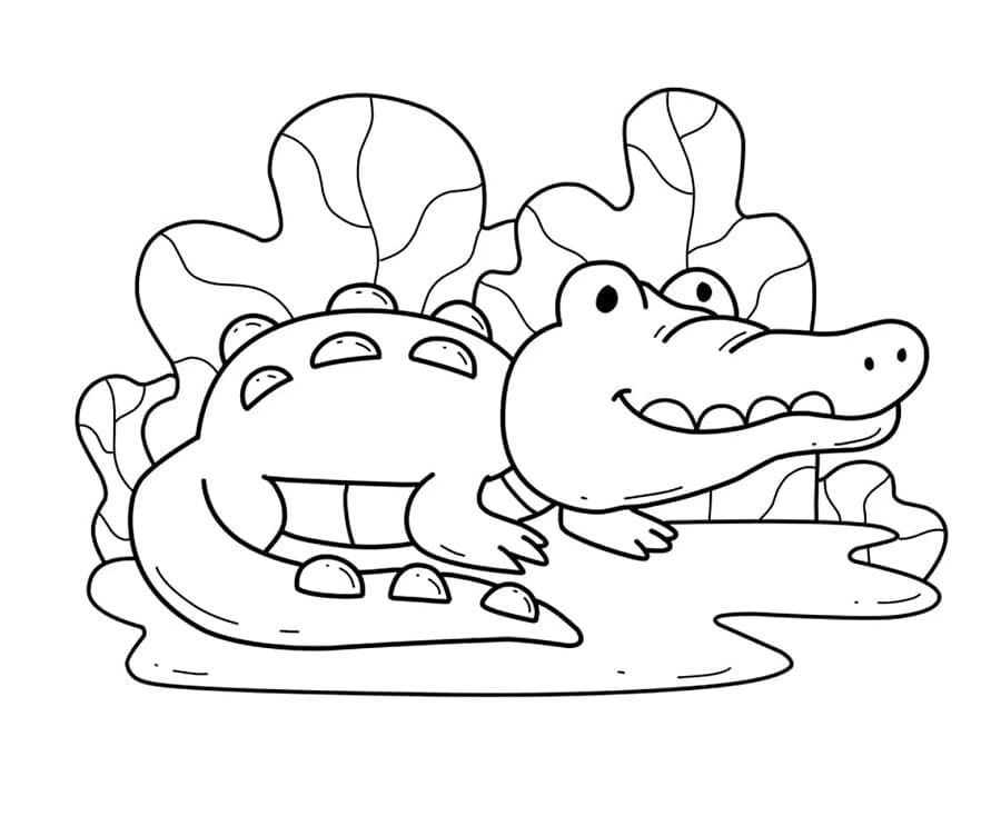 Fise de colorat cu Crocodili de colorat p25