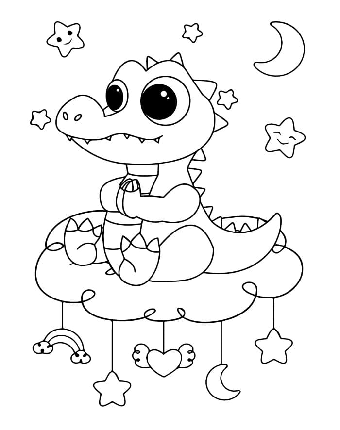 Fise de colorat cu Crocodili de colorat p26