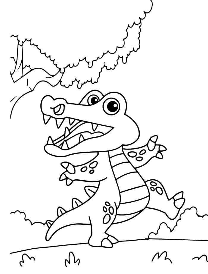 Fise de colorat cu Crocodili de colorat p27