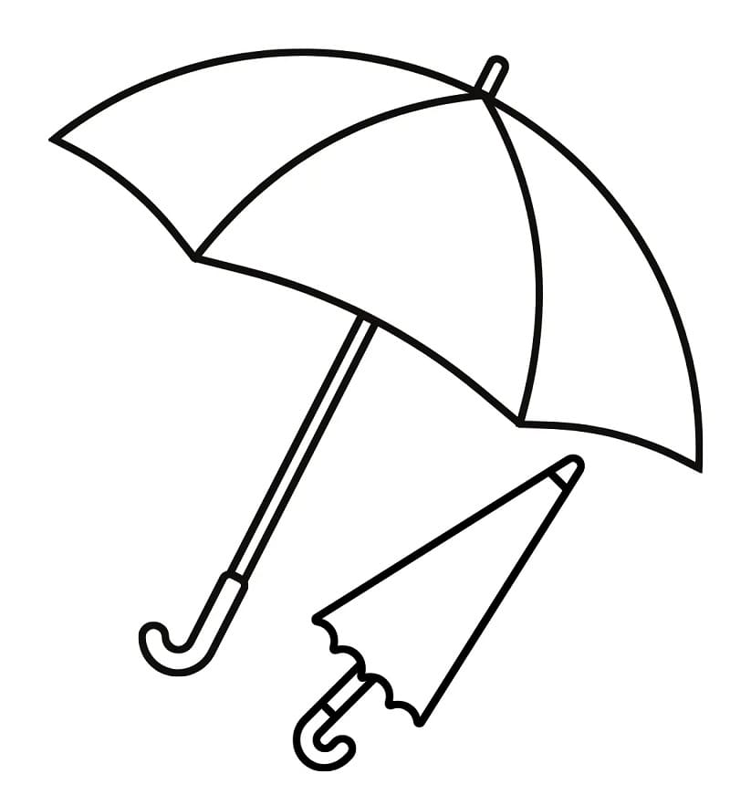 Fise de colorat cu Două Umbrele