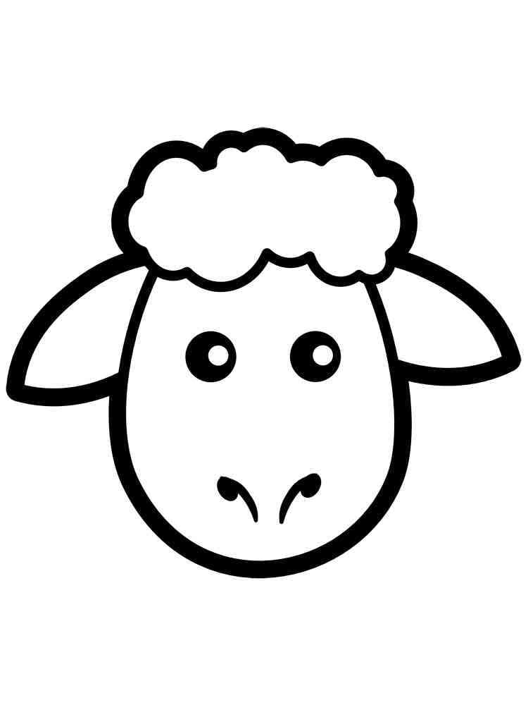 Fise de colorat cu Față de miel