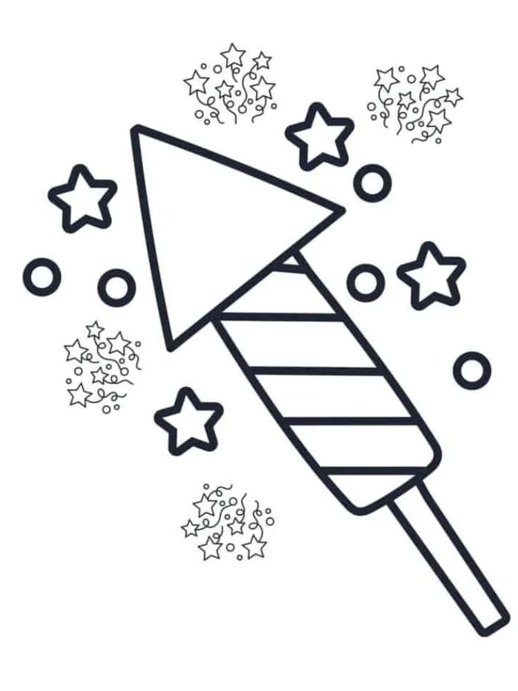 Fise de colorat cu Focuri de Artificii de colorat p10