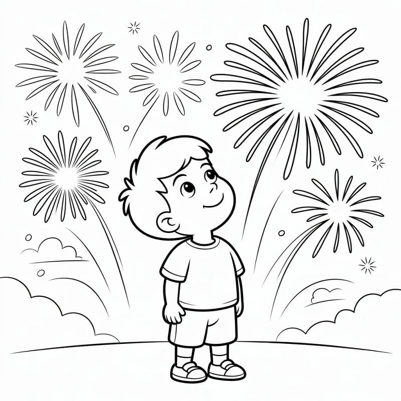 Fise de colorat cu Focuri de Artificii de colorat p13