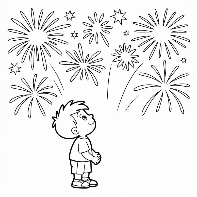 Fise de colorat cu Focuri de Artificii de colorat p14