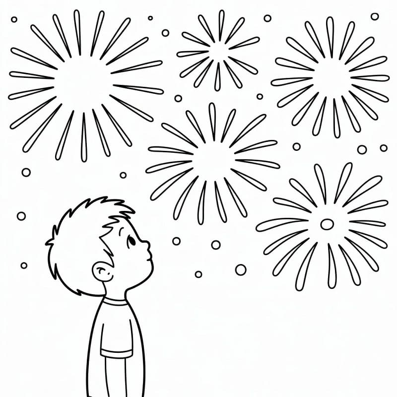 Fise de colorat cu Focuri de Artificii de colorat p15