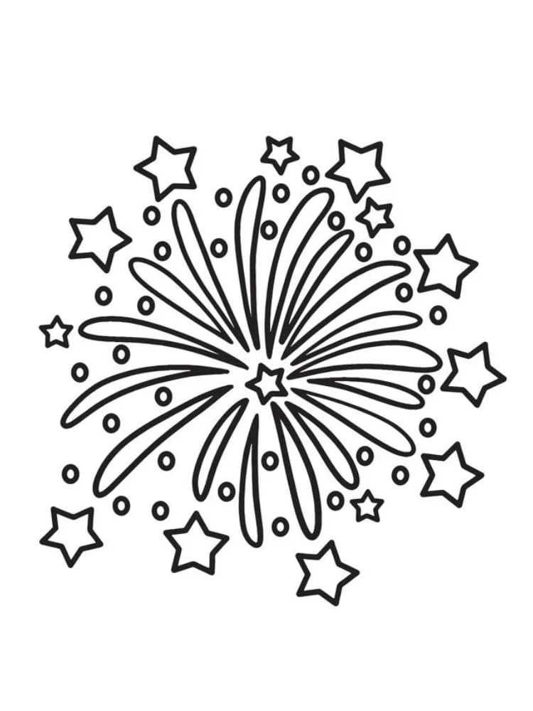 Fise de colorat cu Focuri de Artificii de colorat p19