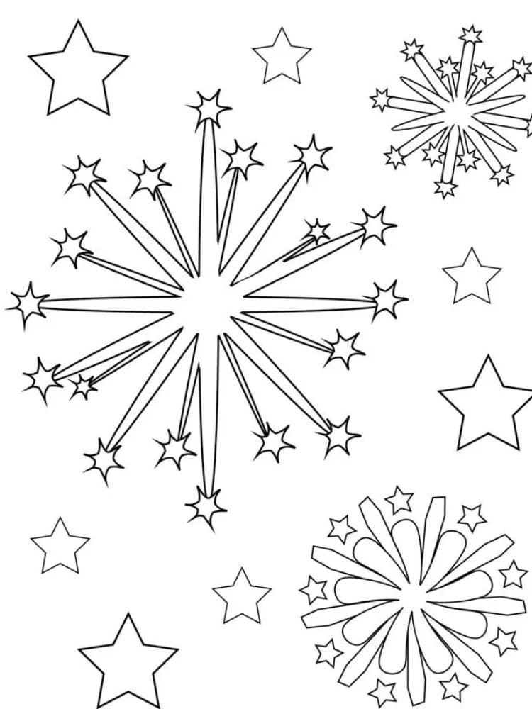 Fise de colorat cu Focuri de Artificii de colorat p22