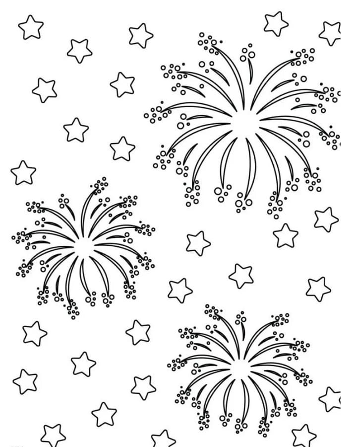 Fise de colorat cu Focuri de Artificii de colorat p25