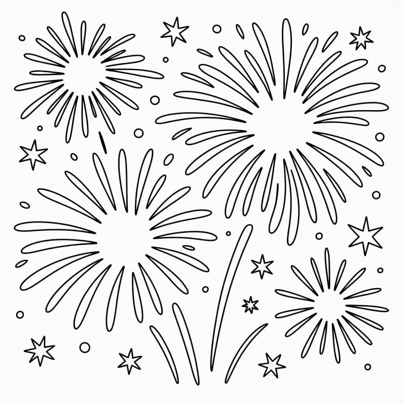 Fise de colorat cu Focuri de Artificii de colorat p28