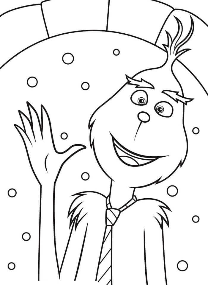 Fise de colorat cu Grinch Face cu Mâna