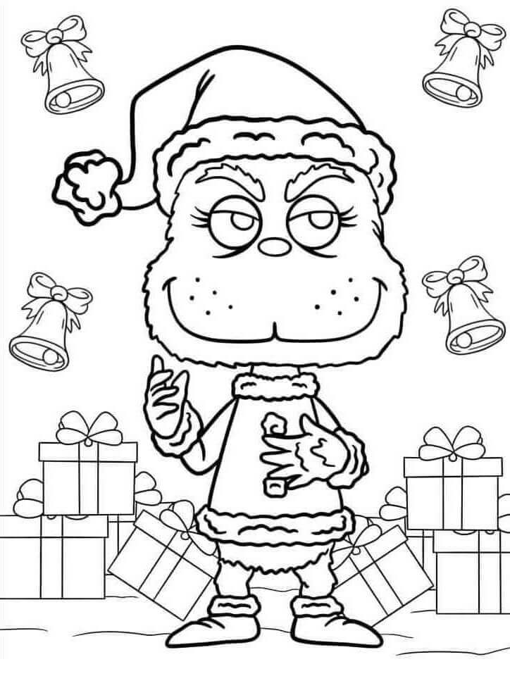 Fise de colorat cu Grinch Mic și Drăguț