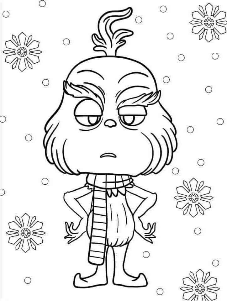 Fise de colorat cu Grinch Mititel