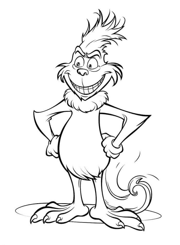 Fise de colorat cu Grinch Nebunie
