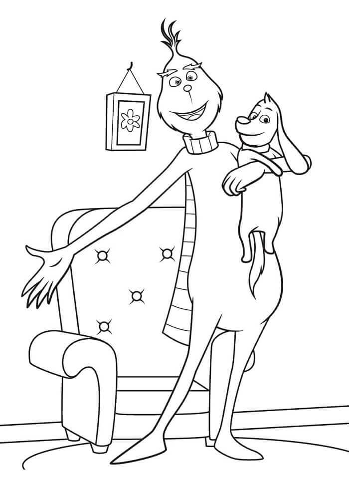 Fise de colorat cu Grinch Prietenos