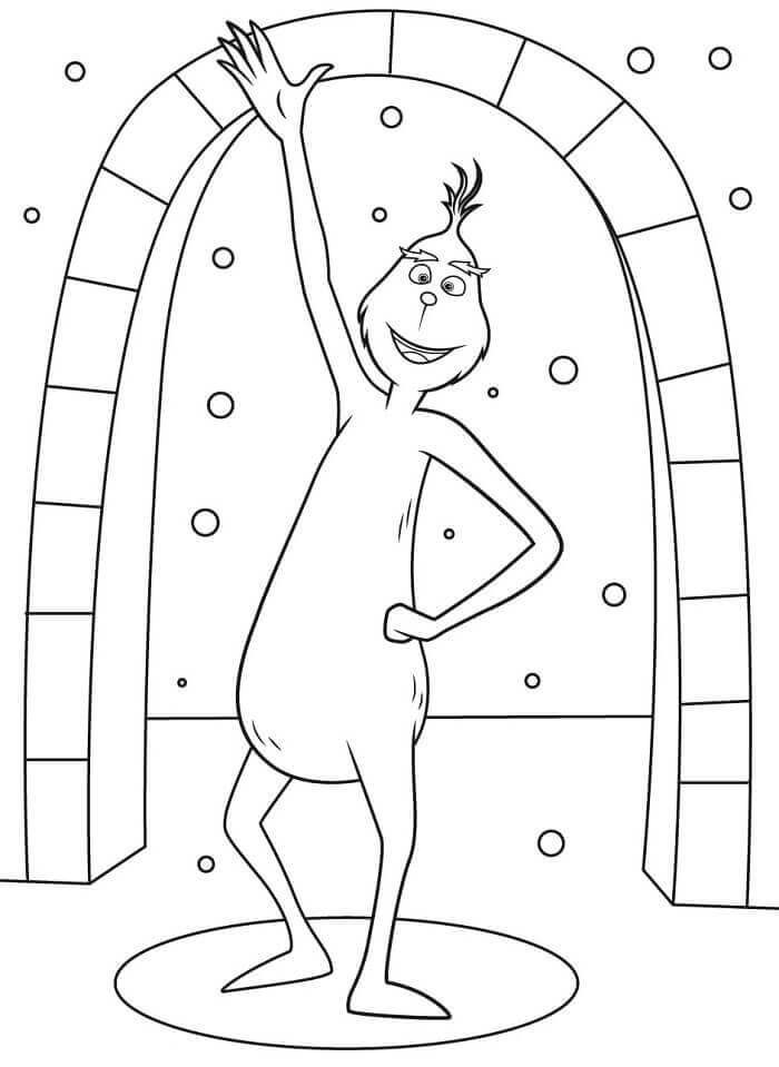 Fise de colorat cu Grinch Simplu