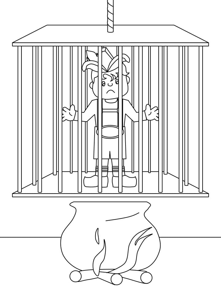 Fise de colorat cu Hansel si Gretel de colorat p02