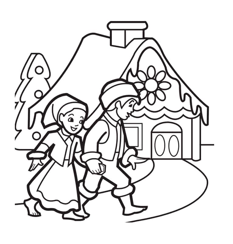 Fise de colorat cu Hansel si Gretel de colorat p06